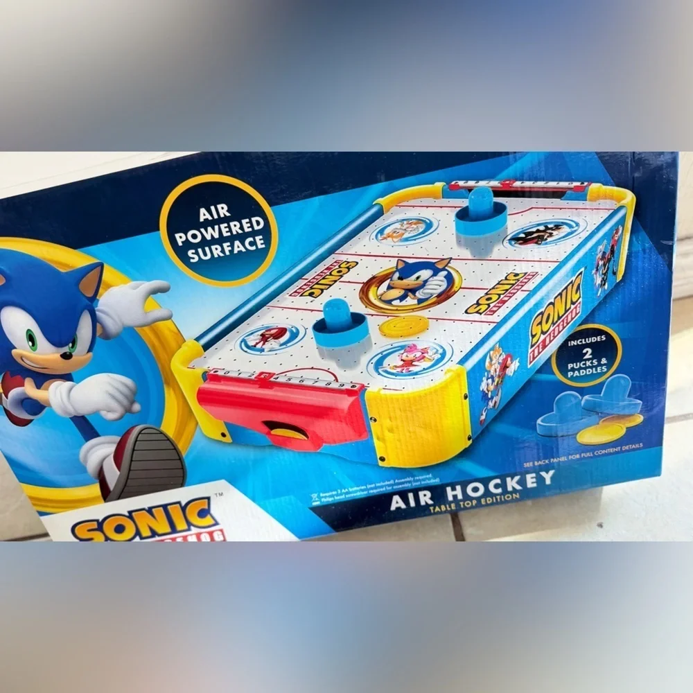 Sonic The Hedgehog TableTop Air Hockey - New - Air Powered BF Or Kid Gift! Rare!